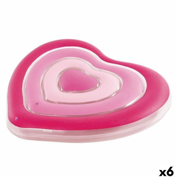 Air mattress Intex Heart 135 x 155 x 25 cm Pink (6 Units)