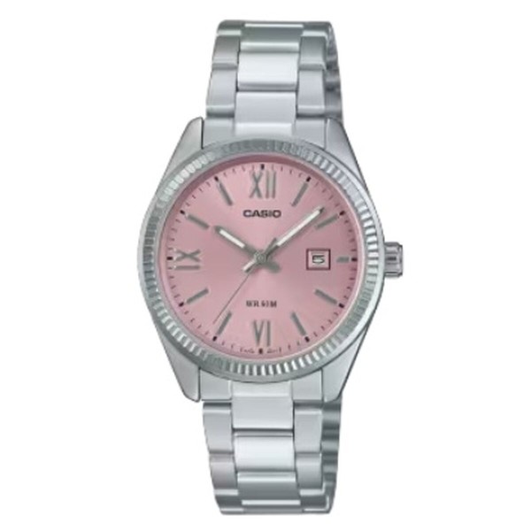 Naiste Kell Casio LADY DATE - PINK Hõbedane (Ø 30 mm)
