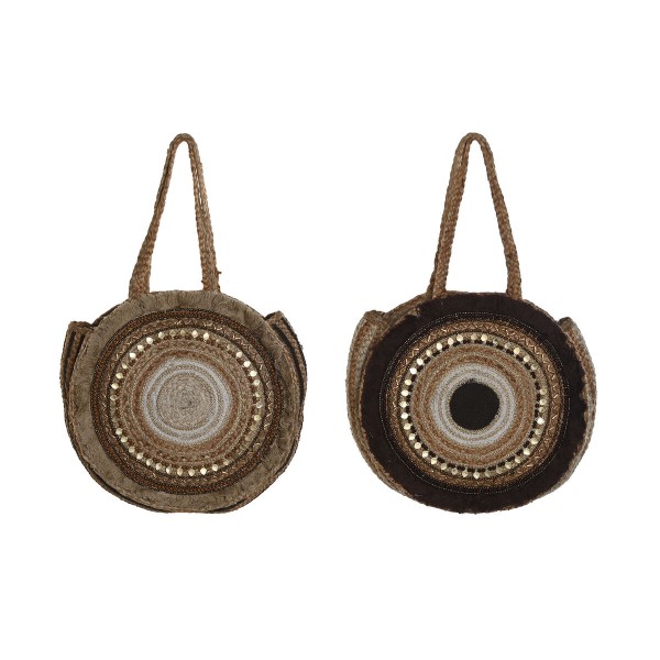 Naiste Kotid DKD Home Decor Pruun Kreemikas 36 x 11 x 36 cm (2 Ühikut)