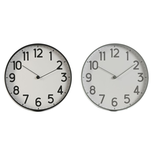 Wall Clock Home ESPRIT Black Grey PVC 30 x 4 x 30 cm (2 Units)