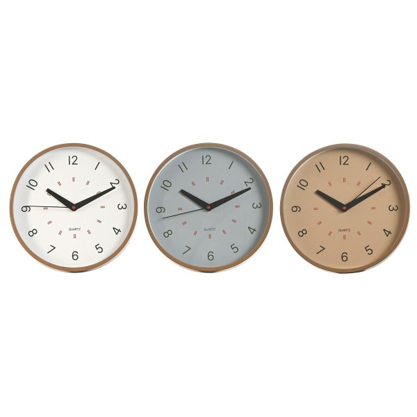 Wall Clock Home ESPRIT White Beige Grey PVC 30 x 4 x 30 cm (3 Units)