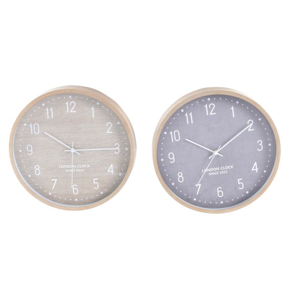 Wall Clock Home ESPRIT Beige Grey PVC 30 x 4 x 30 cm (2 Units)
