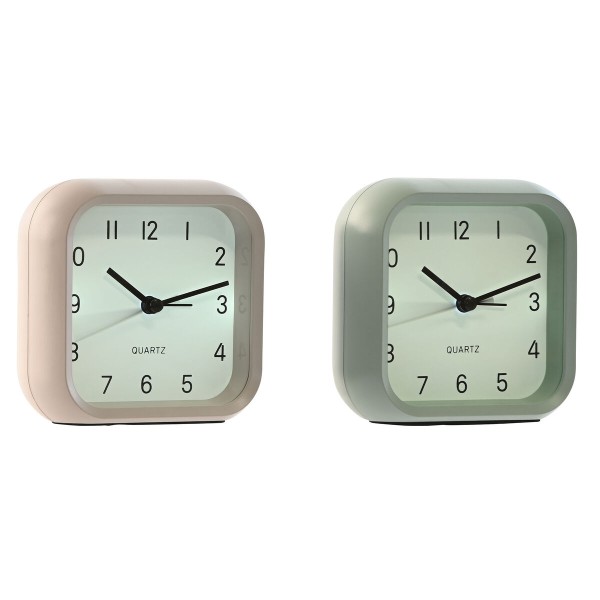 Table clock Home ESPRIT Pink Mint (2 Units)