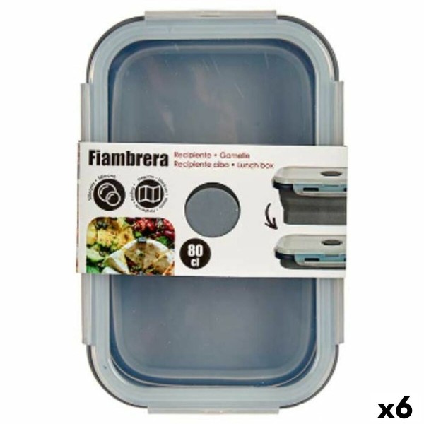 Lunch box Kinvara CH19130-2 Grey Transparent ABS 800 ml (6 Units)