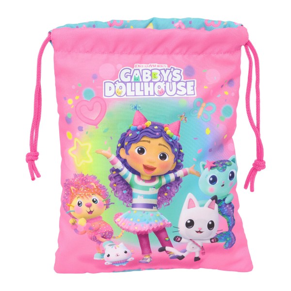 snack bag Gabby's Dollhouse Confetti Pink Turquoise