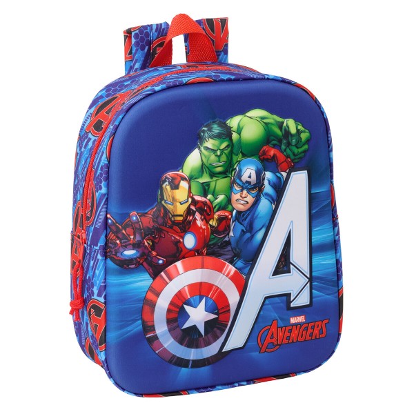 Lasten laukku The Avengers Punainen Tummansininen 22 x 27 x 10 cm 3D