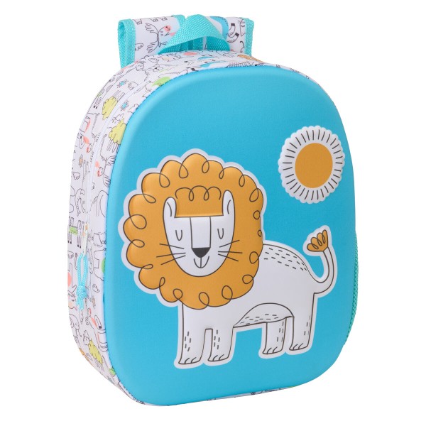 Child bag Safta Blue White 27 x 33 x 10 cm 3D