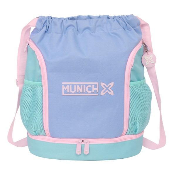 Backpack with Strings Munich Mellow Blue Pink Celeste 35 x 40 x 1 cm