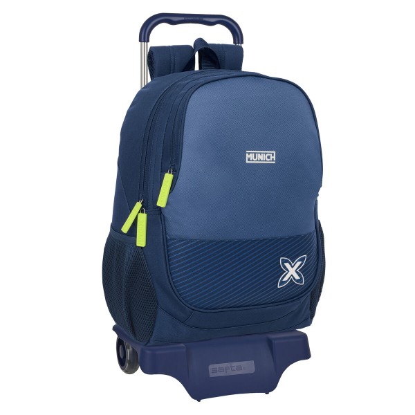 School Rucksack with Wheels Munich Blue indigo Blue 32 x 44 x 16 cm