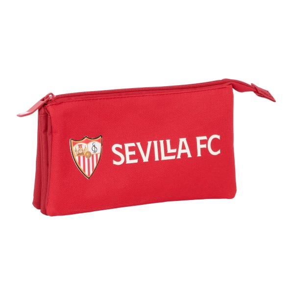 Тройной пенал Sevilla Fútbol Club Красный 22 x 12 x 3 cm