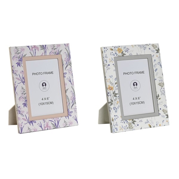 Naisten Käsilaukku DKD Home Decor Valkoinen Harmaa Liila Vaaleanpunainen 16,5 x 2 x 21,5 cm (2 osaa)