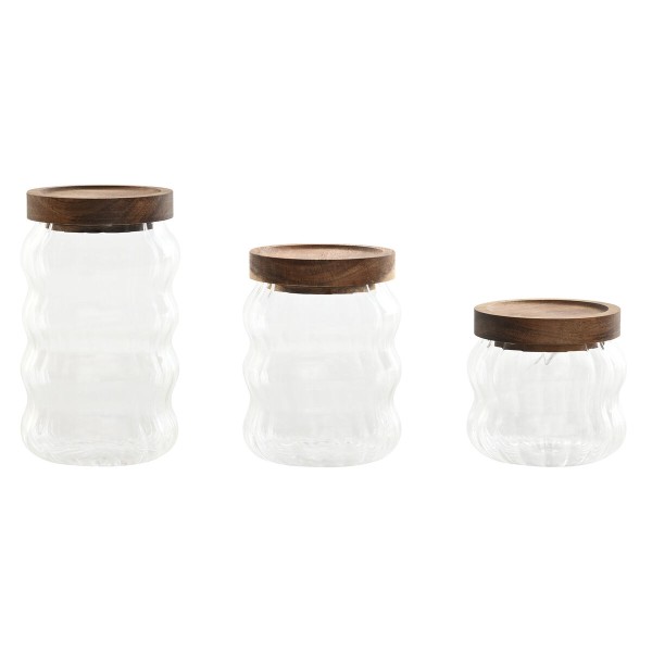 3 toru Home ESPRIT Läbipaistev Naturaalne 550 ml 750 ml 3 Tükid, osad