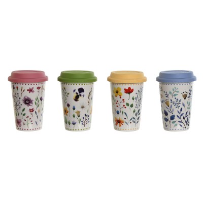 Cup with lid DKD Home Decor...
