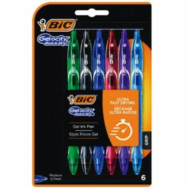 Rašiklių rinkinys Bic Gelocity Quick Dry 964769 Juoda Spalvotas (6 vnt.)