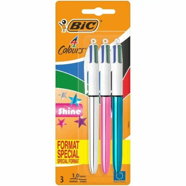 Biro pastapliiatsite komplekt Bic 4 Colors Shine 9122751