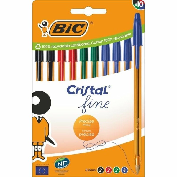Rašiklių rinkinys Bic Bic Cristal Fine 516356 Žalia Spalvotas