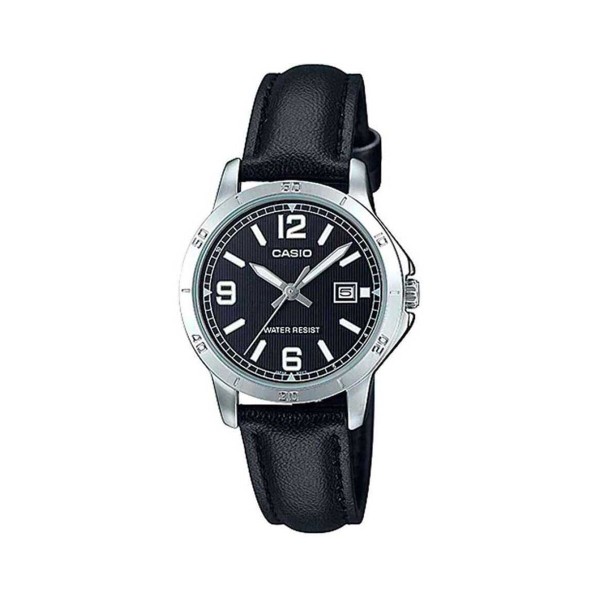 Sieviešu Pulkstenis Casio LADY DATE, LEATHER - BLACK (Ø 35 mm)