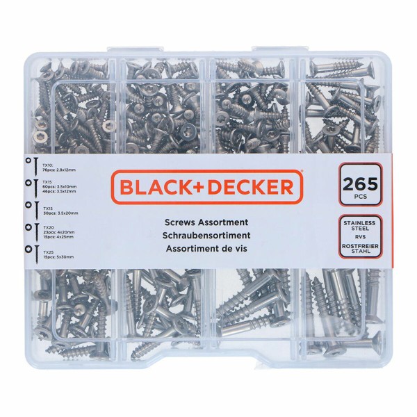 Varžtų komplektas Black & Decker Torx 265 Dalys