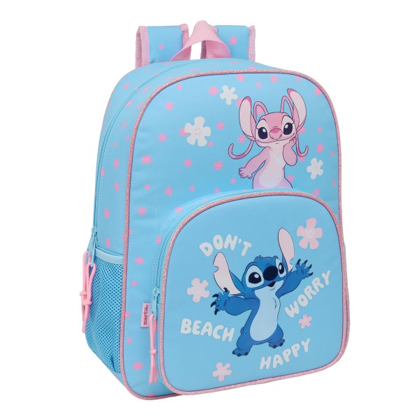 Школьный рюкзак Lilo & Stitch Happy Небесный синий 33 x 42 x 14 cm