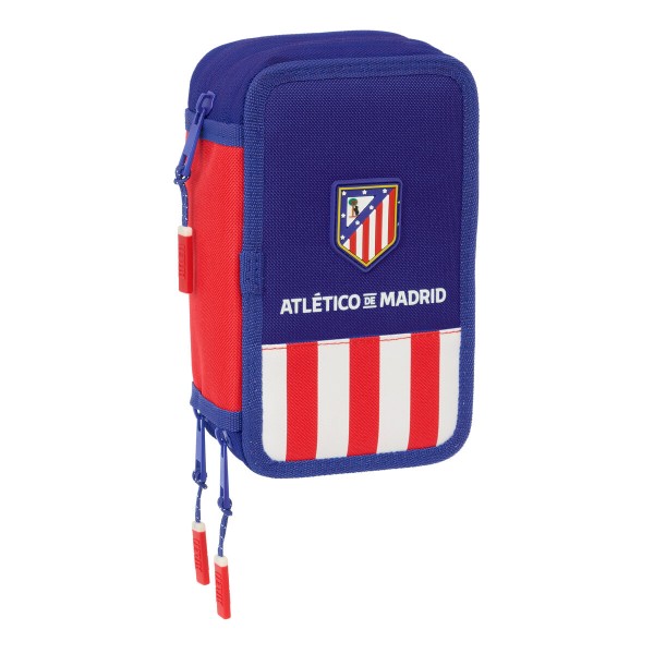 Penālis ar vietu trim zīmuļiem Atlético Madrid Zils Balts Sarkans 12,5 x 19,5 x 5,5 cm 37 Daudzums