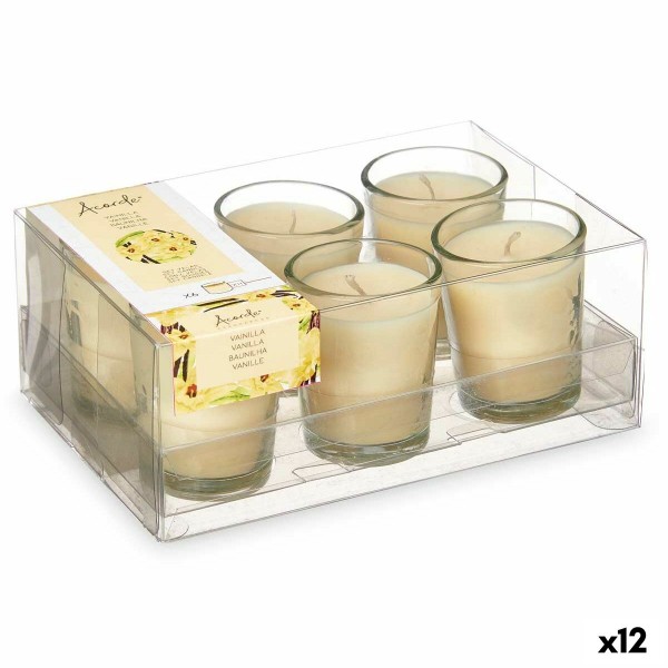 Scented Candle Set Acorde 48-C-AR Vanilla Glass (12 Units)