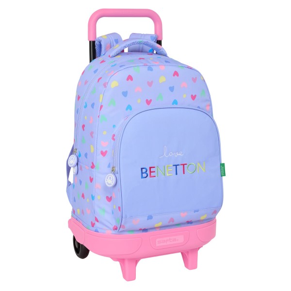 School Bag Benetton Lila Lilac 33 x 45 x 22 cm