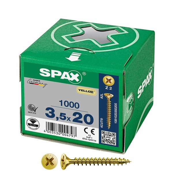 Kruvide karp SPAX Yellox Z2 Lame pea 3,5 x 20 mm 1000 Unidades