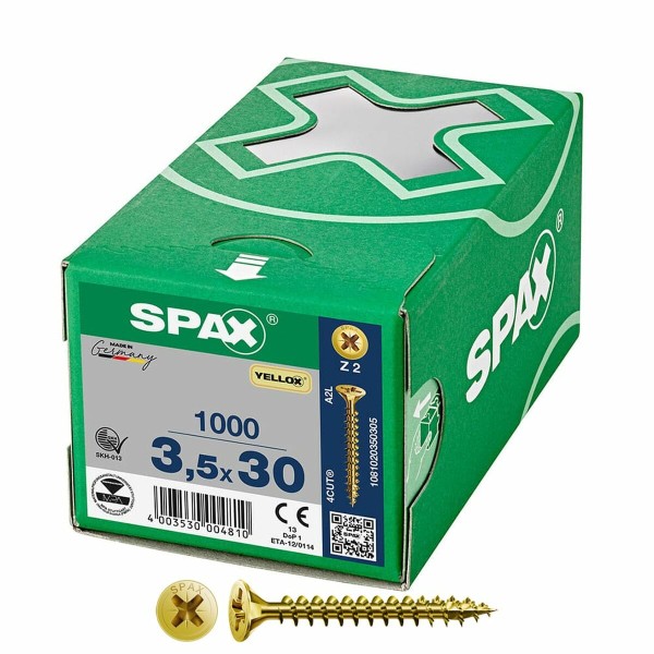 Ruuvilaatikko SPAX Yellox Z2 Litteä pää 3,5 x 30 mm 1000 Unidades