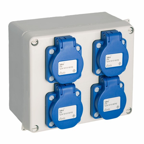 Socket box Solera 817-42p Ūdensnecaurlaidīgs 16,5 x 13,5 x 7 cm 250 V 16 A IP54