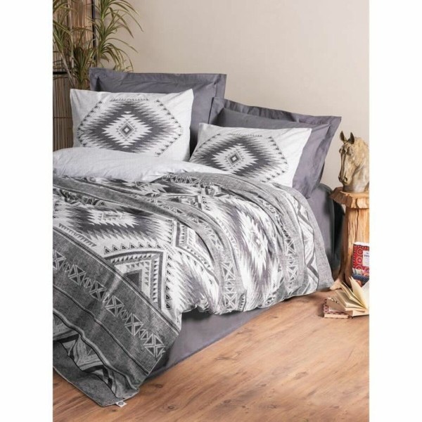 Duvet cover set Grey 220 x 240 cm