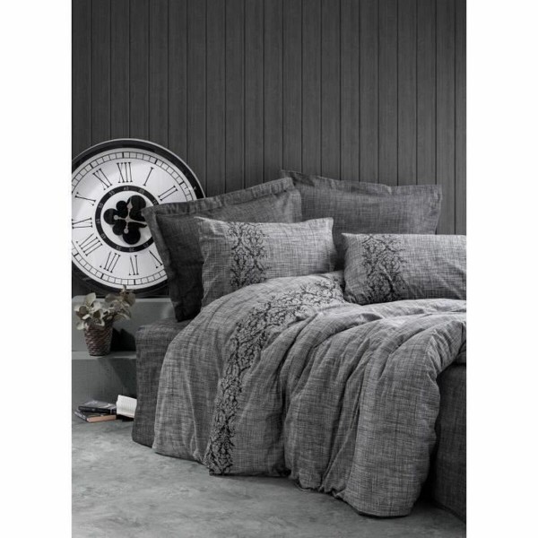 Duvet cover set Grey 220 x 240 cm