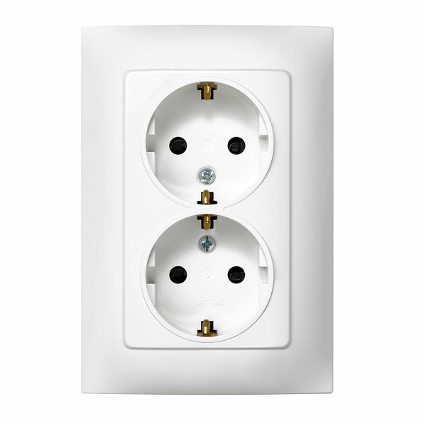 Plug socket Simon 2p+t Plastic 230 V 16 A Double