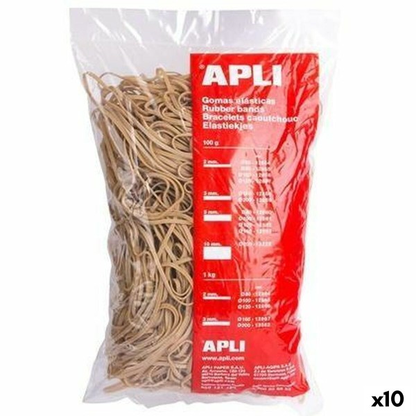 Elastiset nauhat Apli Ruskea 100 x 5 mm (10 osaa)