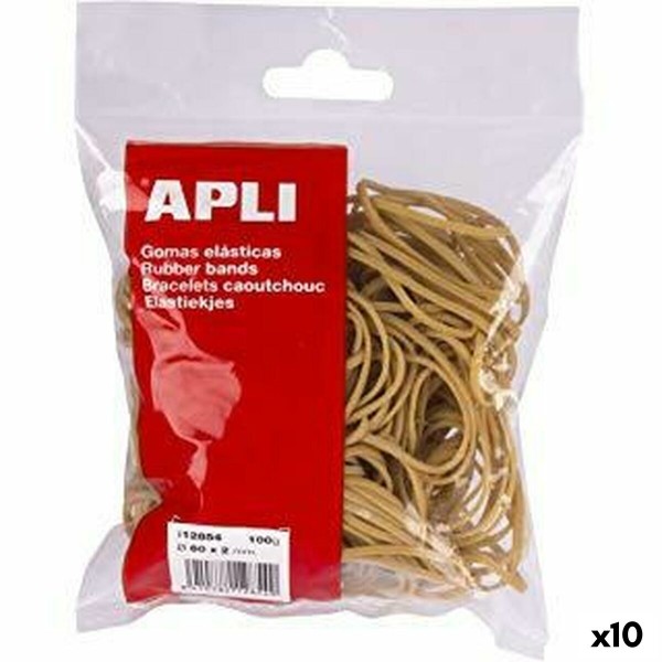 Elastiset nauhat Apli Ruskea 60 x 2 mm (10 osaa)