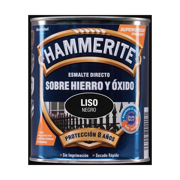 Антиоксидантная эмаль Hammerite 5093791 Чёрный 750 ml яркий