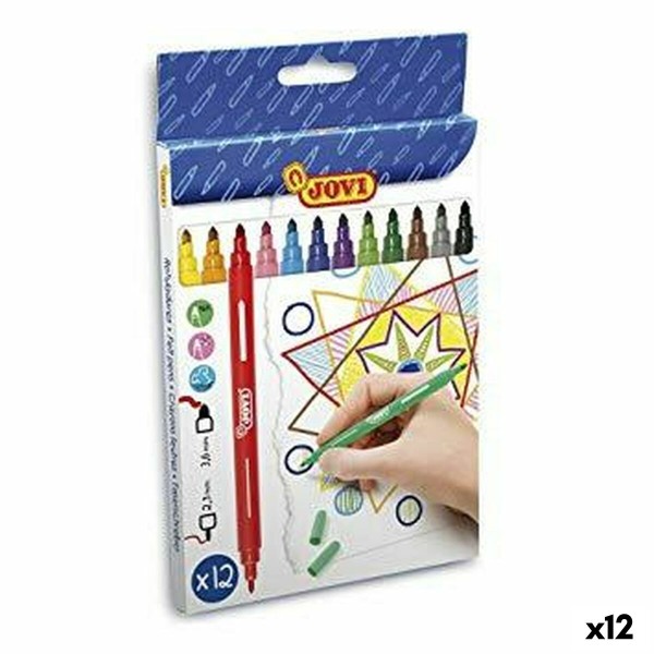 Set of Felt Tip Pens Jovi Multicolour 12 Pieces (12 Units)