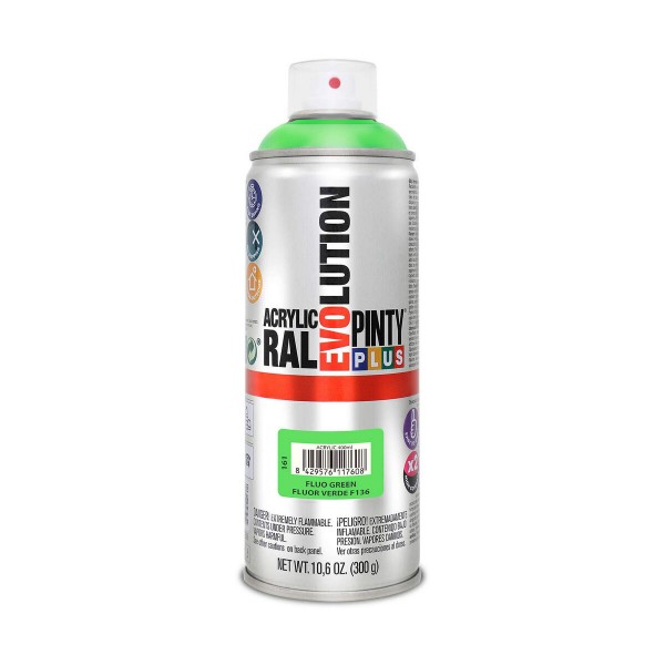 Spraymaali Pintyplus Evolution F136 400 ml Fluoresoiva Vihreä