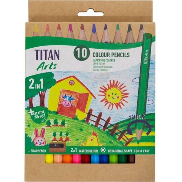 Värvilised pliiatsid Titan Arts Mitmevärviline 10 Tükid, osad