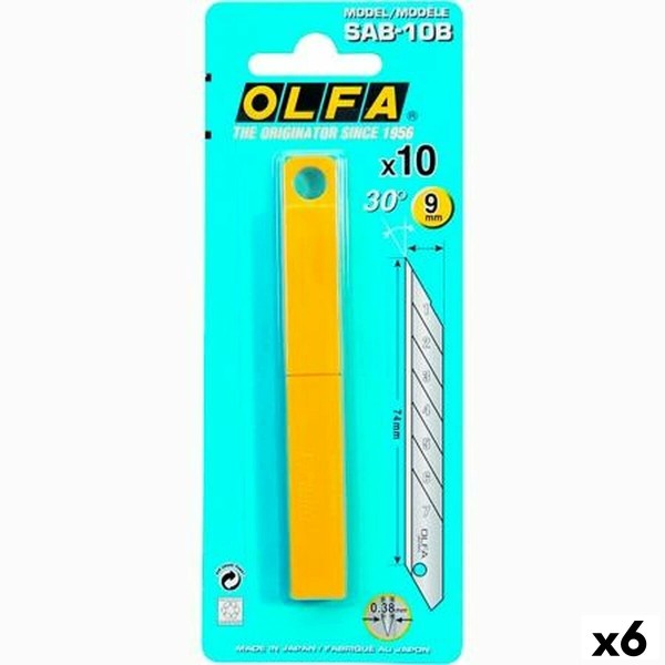Cutter Blade Olfa 9 mm 10 Pieces 6 Units