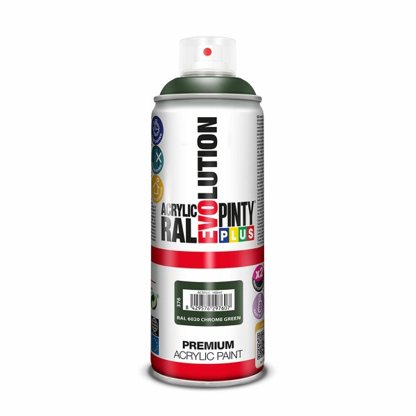 Аэрозольная краска Pintyplus Evolution RAL 6020 Темно-зеленый 400 ml хром