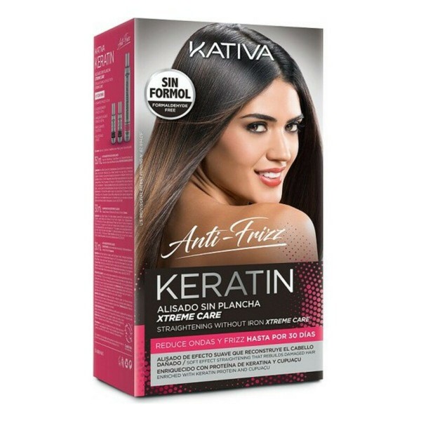 Muotoiluvoide KERATIN ANTI-FRIZZ xtrem care Kativa (3 pcs) Vaurioituneet hiukset
