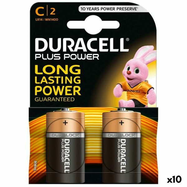 Baterijas DURACELL Plus Power L2 CLR14 1,5 V LR14 (10 gb.)