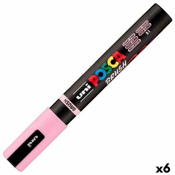 Маркер BRUSH POSCA PC-5BR Светло Pозовый (6 штук)