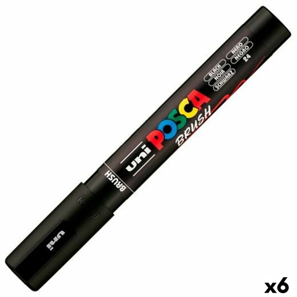 Markeris BRUSH POSCA PC-5BR Juoda (6 vnt.)