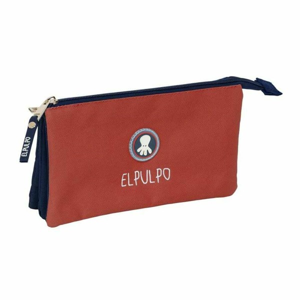 Triple Carry-all El Pulpo Red Navy Blue 22 x 12 x 3 cm
