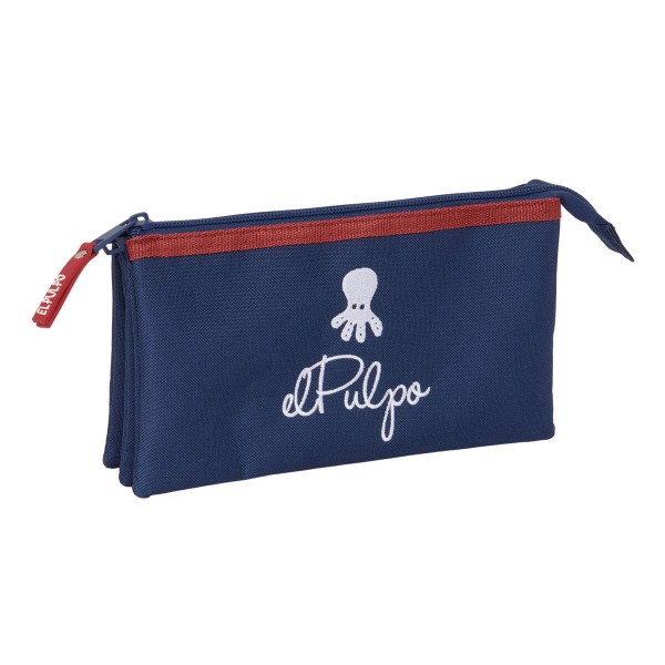 Triple Carry-all El Pulpo Navy Blue 22 x 12 x 3 cm