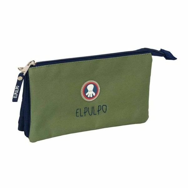 Triple Carry-all El Pulpo Navy Blue Military green 22 x 12 x 3 cm