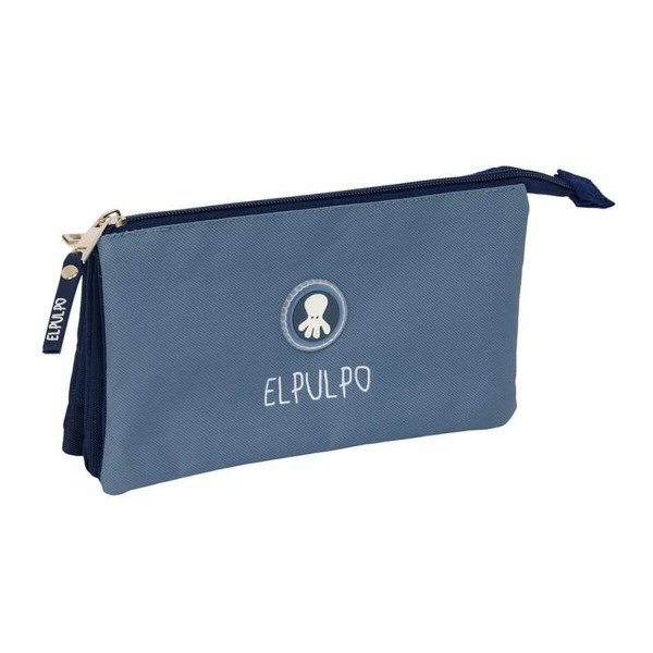 Triple Carry-all El Pulpo Blue Navy Blue 22 x 12 x 3 cm
