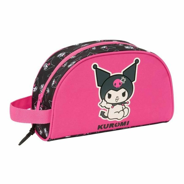 School Toilet Bag Kuromi Black Fuchsia 26 x 16 x 9 cm