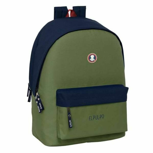 School Bag El Pulpo Navy Blue Khaki 31 x 44 x 18 cm